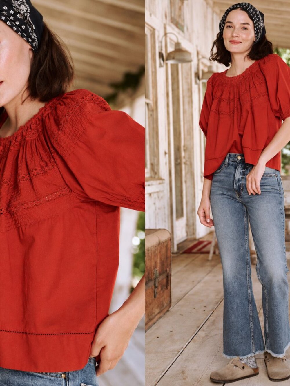 THE GREAT. Prairie Bird Top. 100% Cotton Size 1